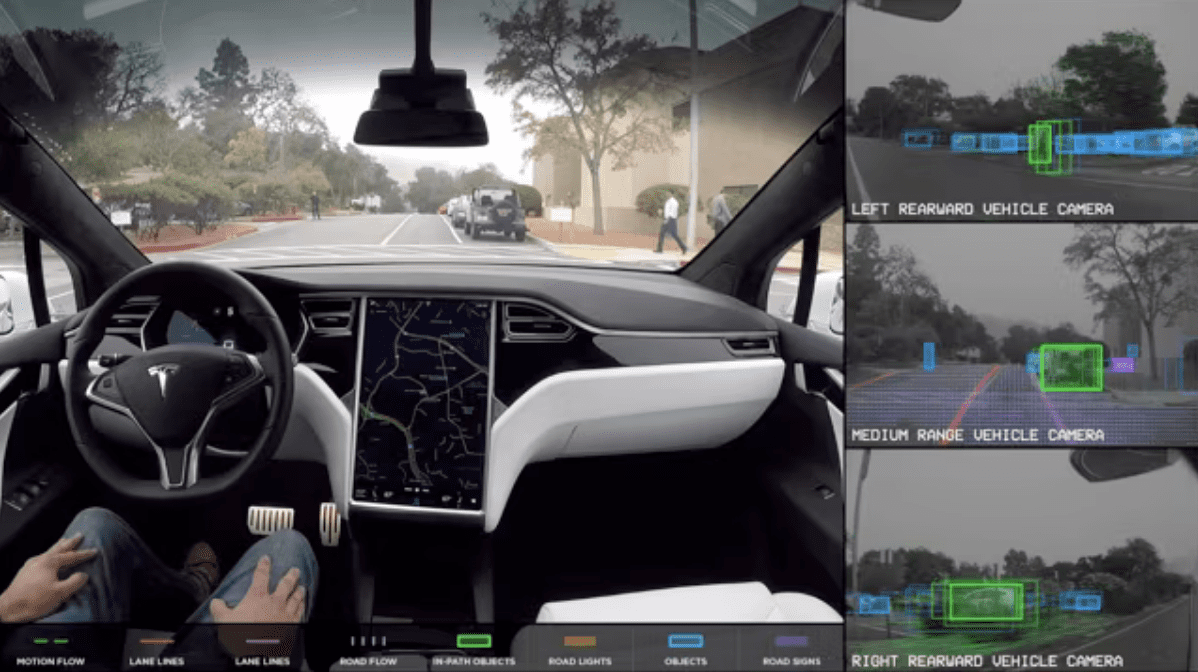 Image credit: Tesla. Tesla Autopilot display KellyOnTech