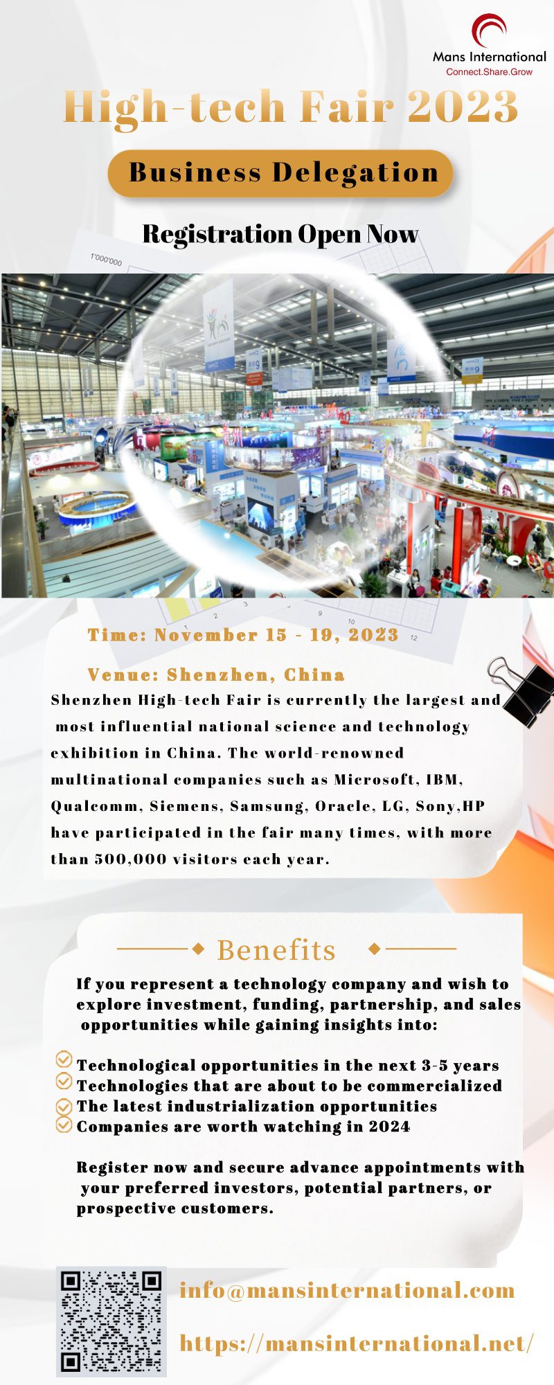 Shenzhen High-tech Fair 2023 Mans International Innovation Delegation Unlocking technological innovation and commercialization