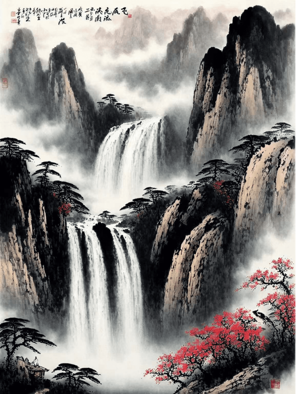 Image: InfoQ.Ink landscape painting generated by the Danqing Multimodal large model KellyOnTech