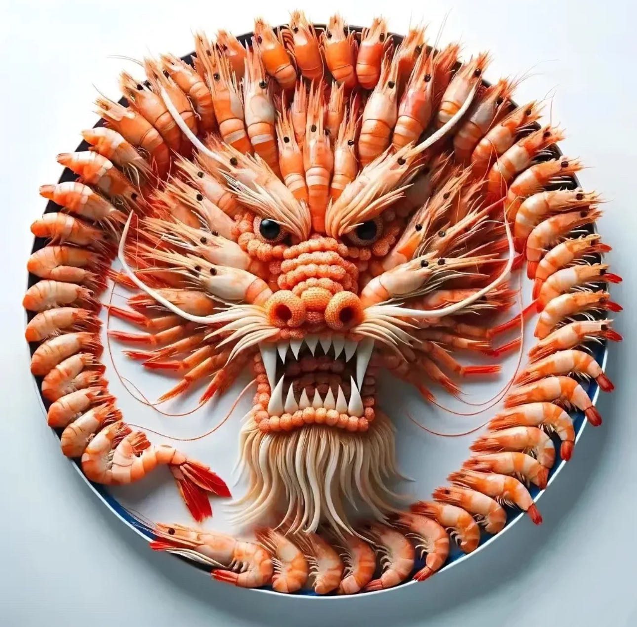 Dragon head made of shrimp KellyOnTech